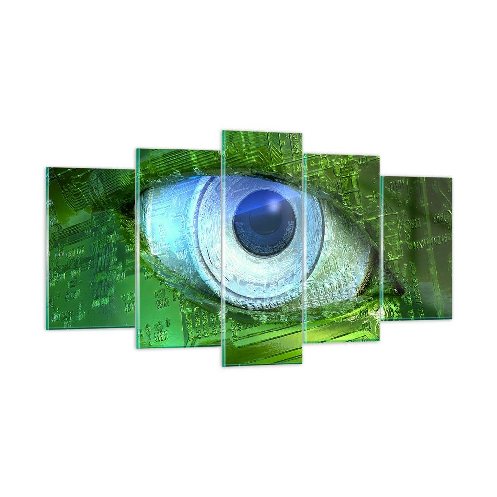Bilder auf glas - Computergrafik Abstraktion Prozessor - 160x85cm - Glasbilder - Wandbilder - Kunstdruck - Wanddekoration aus Glas - Glas Bilder - ...