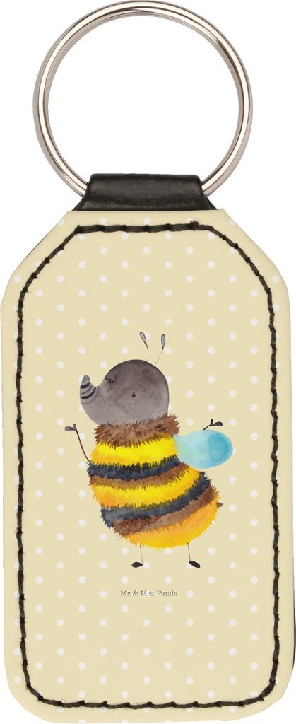 Mr. & Mrs. Panda Schlüsselanhänger Hummel flauschig - Gelb Pastell - Geschenk, schlüssel anhänger, für, Biene, Natur, Blume, Mit Spruch, Lusti...