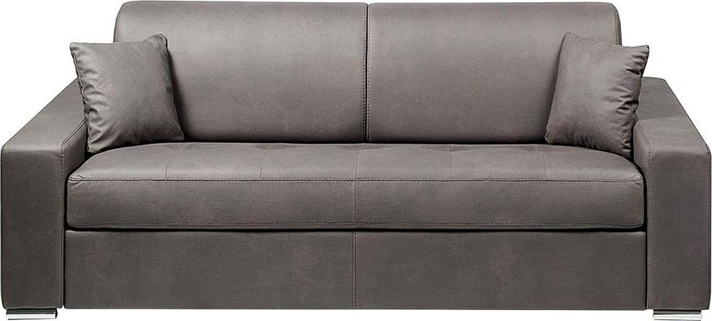 4-Sitzer Schlafsofa express in Stoff EMIR - Grau - Schlafbereich 160 cm - Matratze 14 cm
