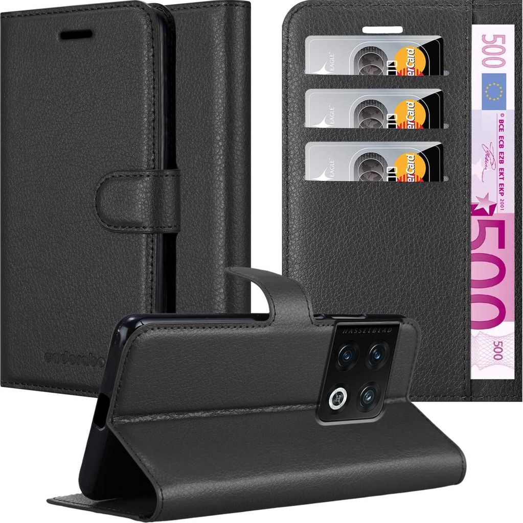 Cadorabo Hülle für OnePlus 10 PRO 5G Schutz Hülle in Schwarz Handyhülle Etui Case Cover Magnetverschluss