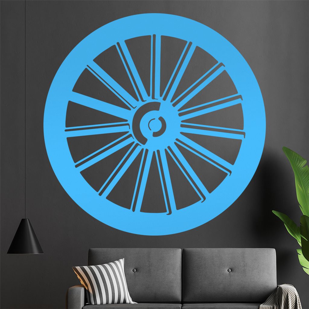 KIWISTAR Wagenrad - Holz Modell Gummi Wagen Wandtattoo in 6 Größen - Wandaufkleber Wall Sticker - Dekoration, Küche, Wohnzimmer, Schlafzimmer, B...