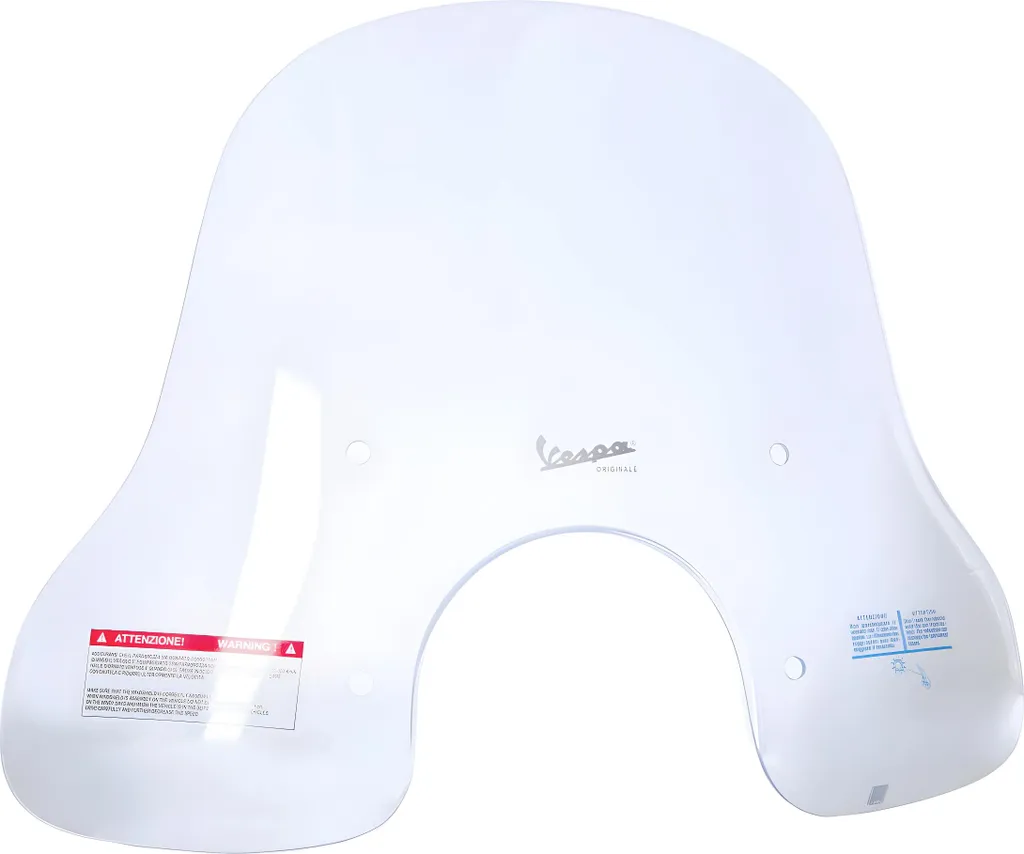 Sute de Vent Transparent pour Scooter Vespa Taille Medium avec Fixations