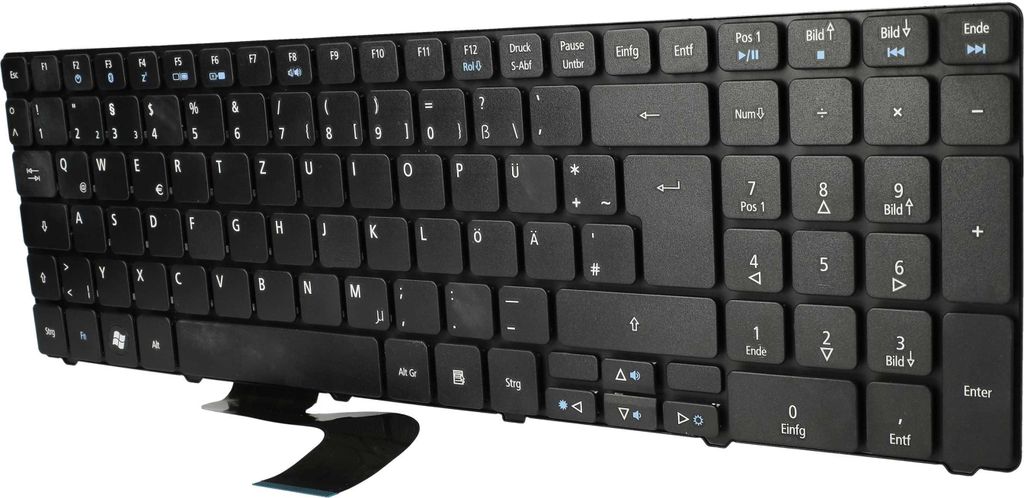 vhbw Tastatur Keyboard QWERTZ kompatibel mit Acer Aspire 5741G, 5742, 5745, 5741ZG, 5742ZG, 5745Z, 5742Z, 5745PG Notebook - Schwarz, mit Nummernblock