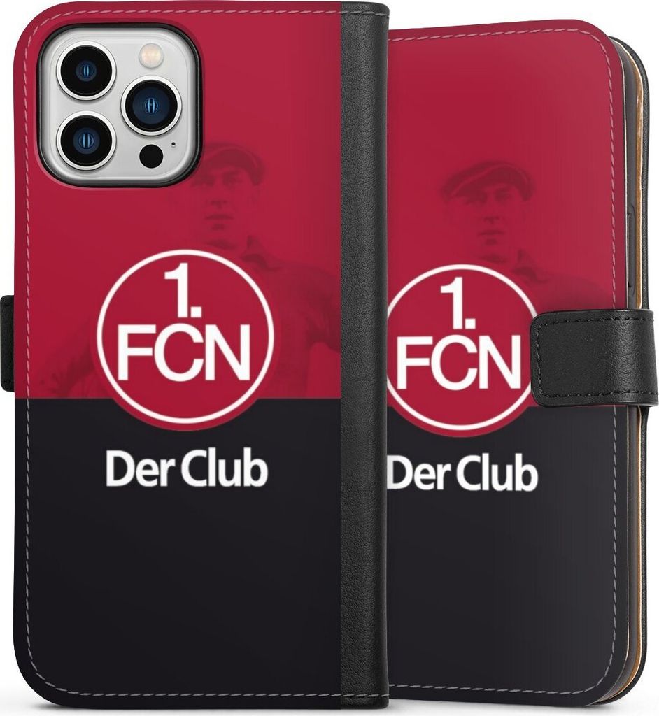 DeinDesign Klapphülle für Apple iPhone 13 Pro Max Handytasche Lederhülle Tasche 1. FC Nürnberg Der Club Offizielles Lizenzprodukt