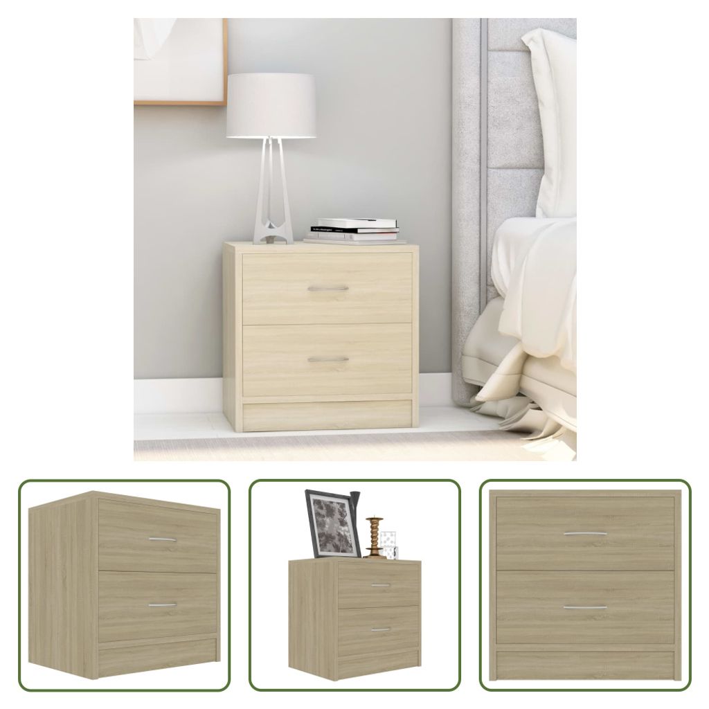 The Living Store Nachttisch Sonoma-Eiche 40x30x40 cm Holzwerkstoff