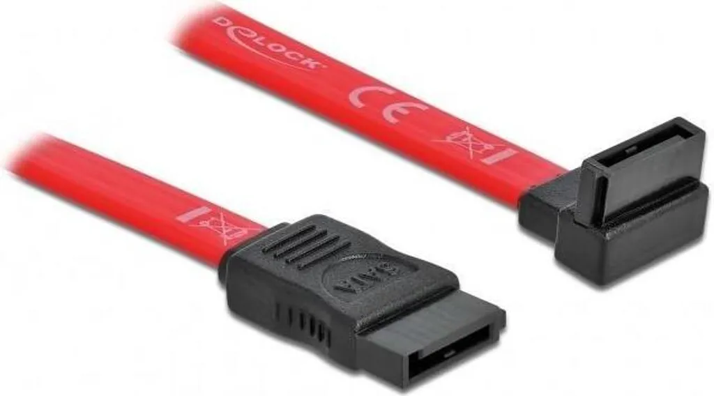 Cavo Dati SATA Delock 82436 22cm - 6Gb/s Rosso con Clip Metalliche