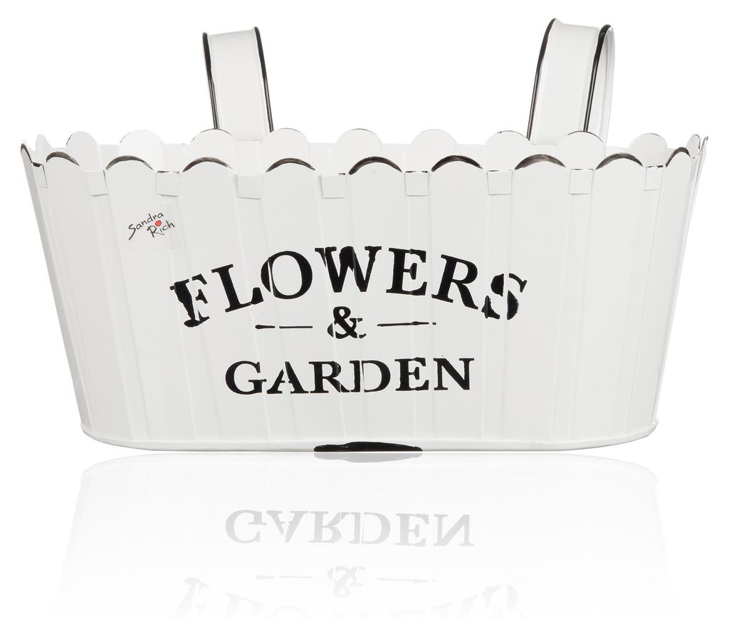 FLOWERS & GARDEN Jardiniere Blumenkasten zum Aufhängen 28cm weiß