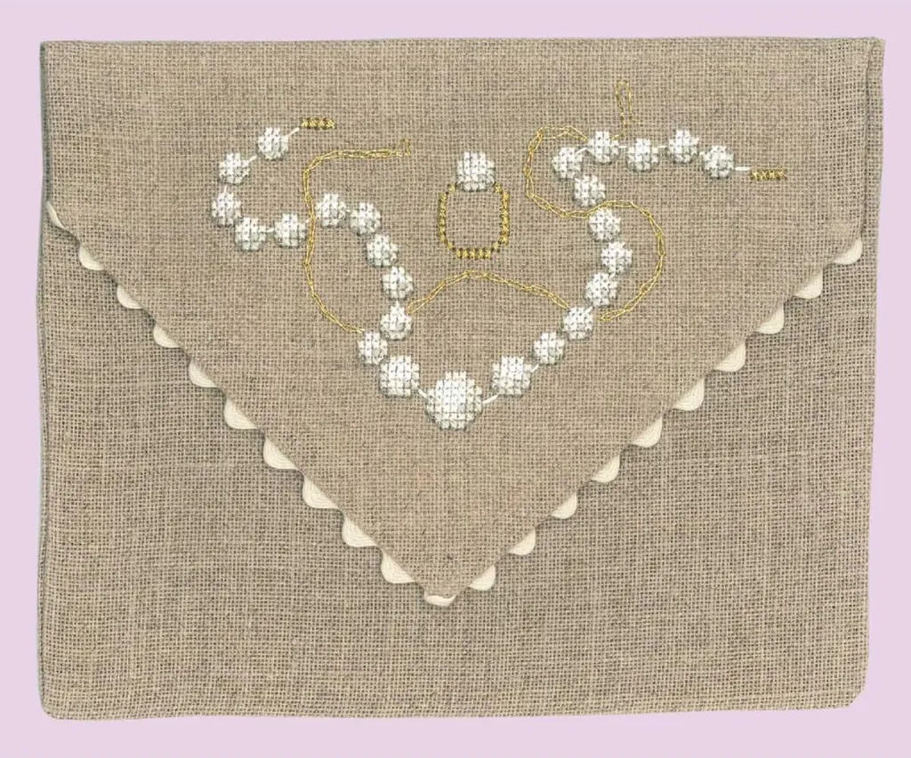 Etui Bijoux Broderie Point de Croix Le Bonheur des Dames Fin de Série