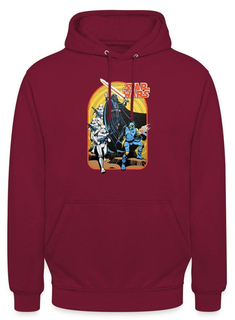 Star Wars Retro Darth Vader Und Stormtrooper Uni Hoodie, XL, Bordeaux