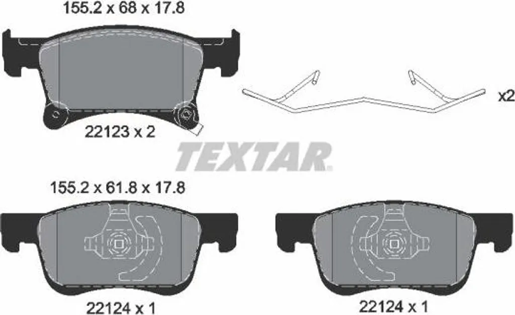 Plaquettes de Frein TEXTAR 2212301 pour Entretien Opel Corsa et Adam