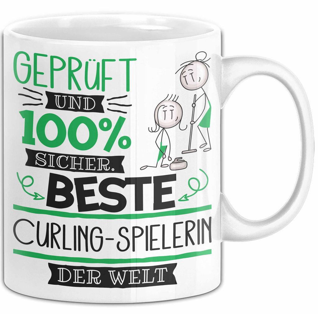 Beste Curling-Spielerin Der Welt Tasse Geschenk für Eine Curling-Spielerin Und Sicher Geschenkidee Geburtstag Weihnachten (Weiß)