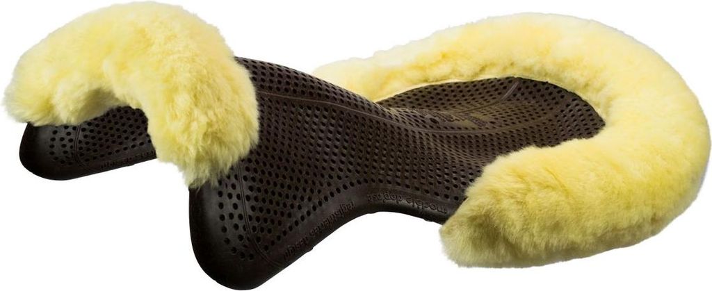 Acavallo Gel Pad THERAPEUTIC mit Lammfell, Größe:L, Farbe:brown/natural