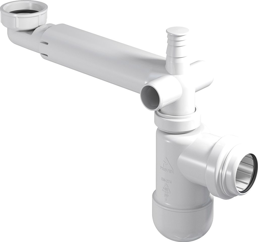 Raumsparsiphon für Aufsatzwaschbecken