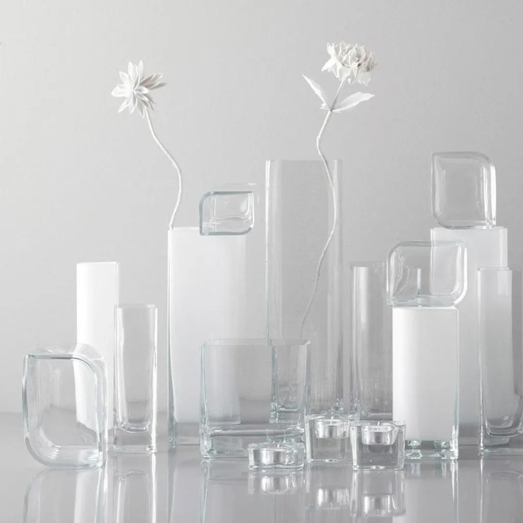 Vase décoratif blanc Leonardo Lucca 20 cm - Soliflore moderne en verre - 3