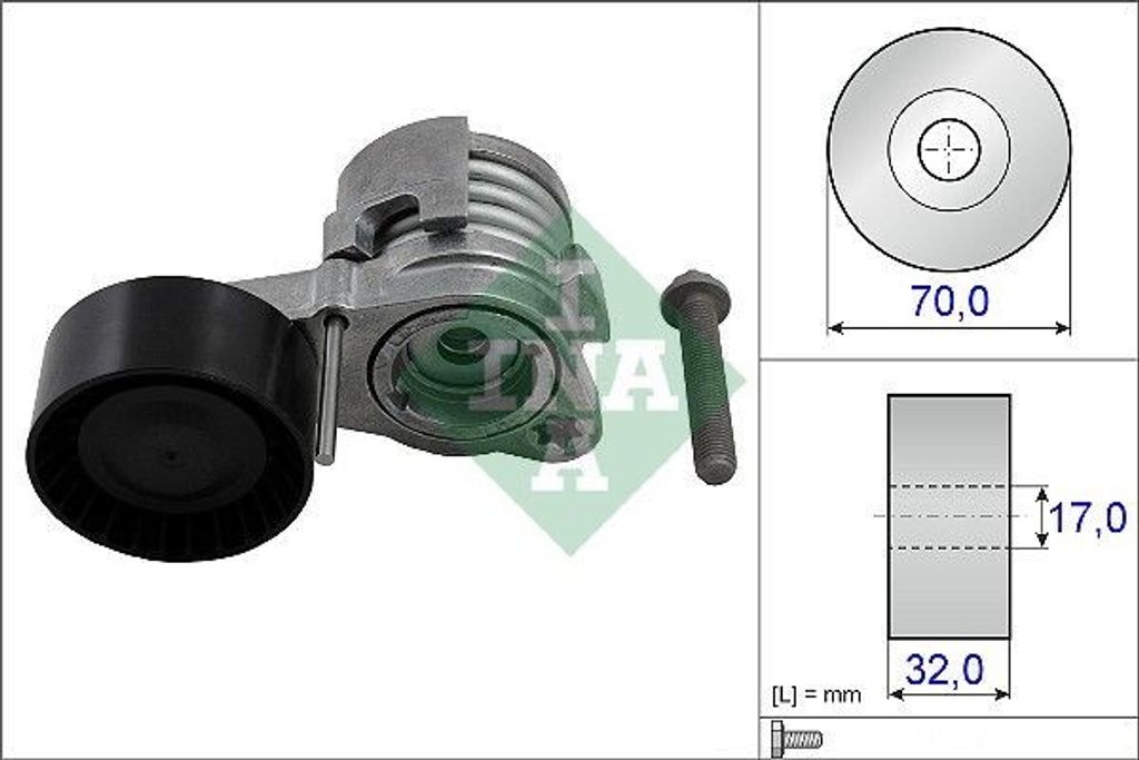 INA 534 0432 10 Spannarm Keilrippenriemen Ø70mm für BMW 5 Touring (F11) 5 Limousine (F10) X3 (F25) 7 (F01, F02, F03, F04)