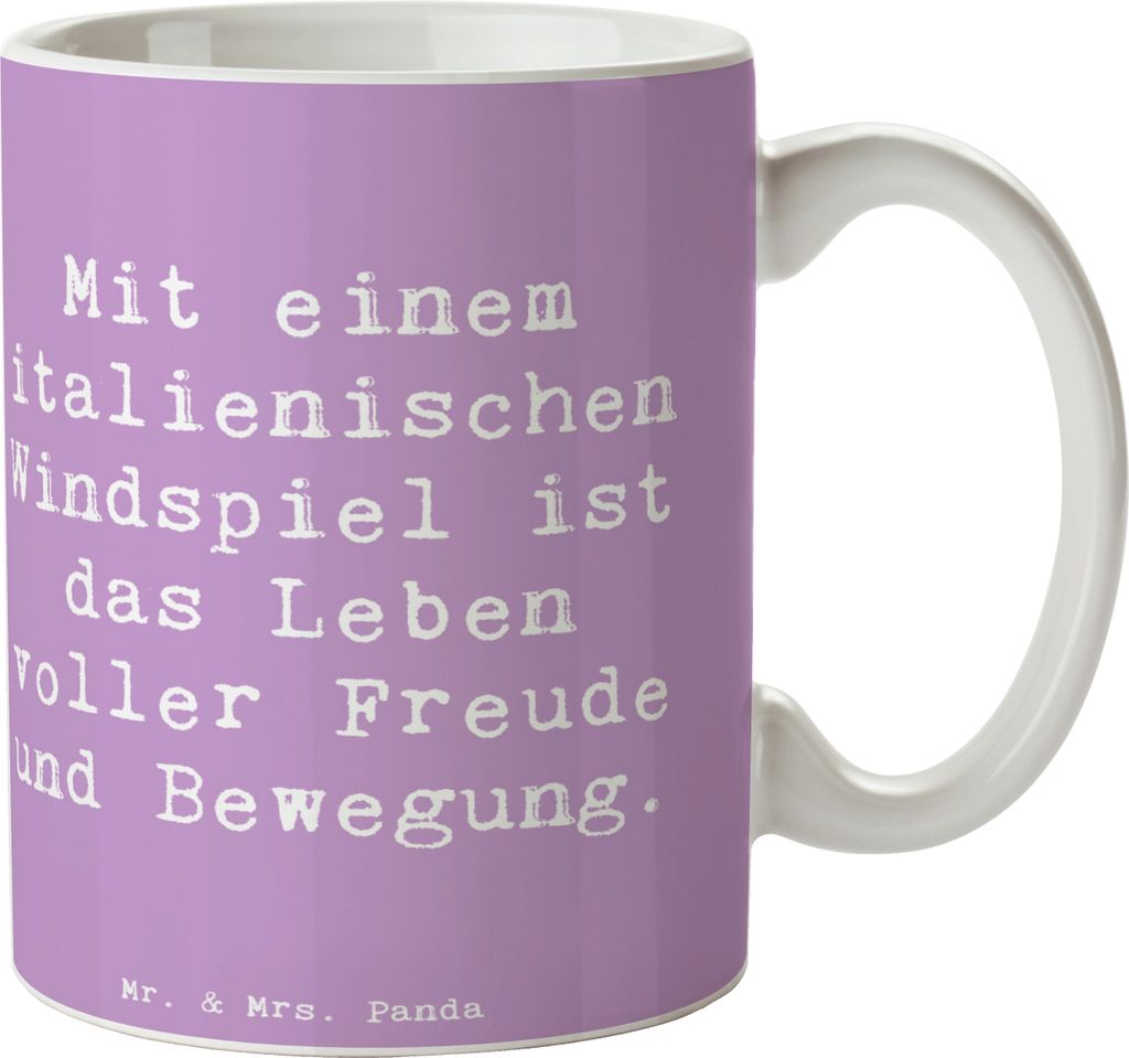 Mr. & Mrs. Panda Tasse Spruch Italienisches Windspiel Glück - Lavendeltraum - Geschenk, Teetasse, Pott, Hunderasse, Hund mit Charakter, Windhund, ...