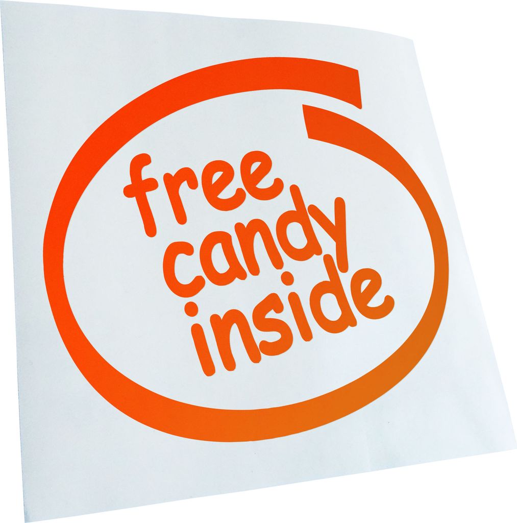 Kiwistar - Autoaufkleber - Free Candy Inside Heckscheibe - Aufkleber für Auto Kfz Fahrrad, LKW, Truck Mofa