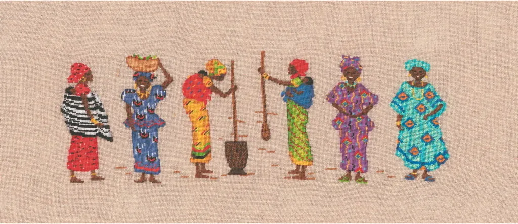Kit Ricamo Donne Africane Le Bonheur des Dames 24x8cm | Home Decor Etnico