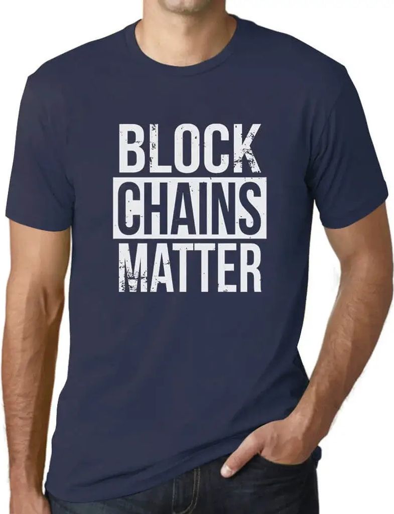 Herren Grafik T-Shirt Blockchains sind wichtig für Kryptowährungen – Blockchains Matter Cryptocurrency – Öko-Verantwortlich Vintage Jahrgang...