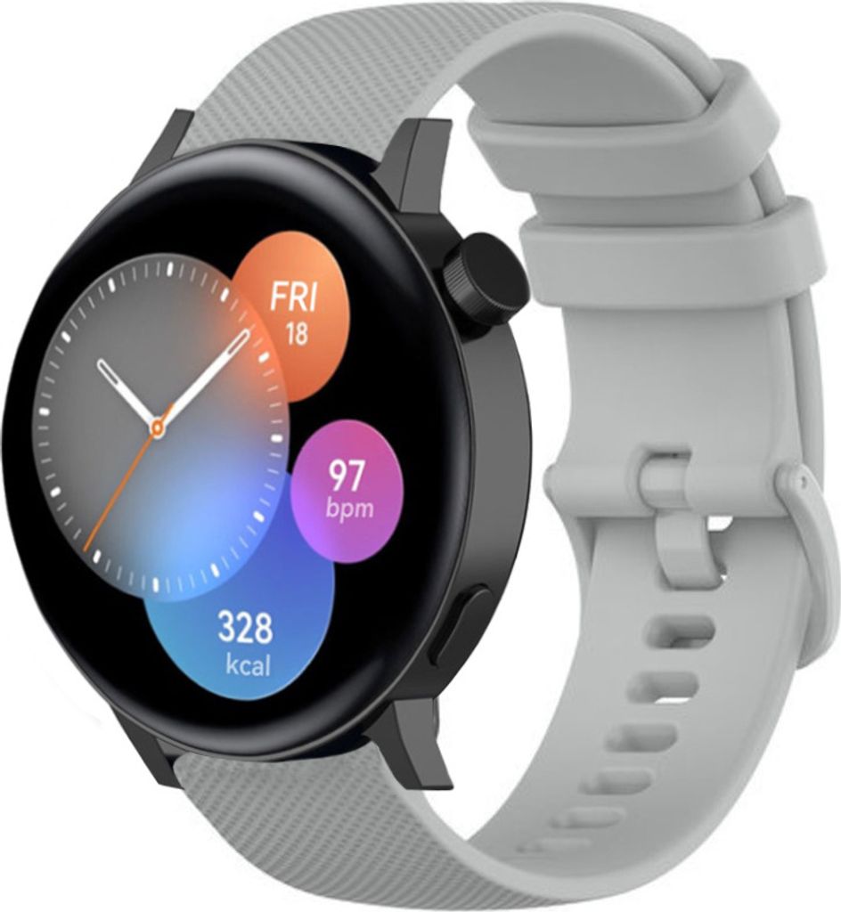 Strap-it Huawei Watch GT 3 42mm Luxus-Silikonarmband (Grau)