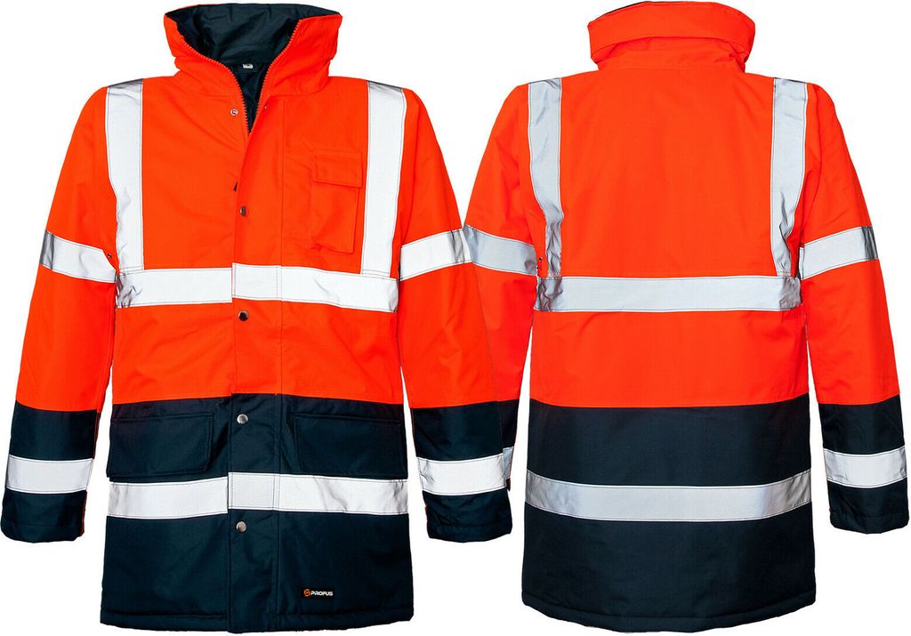 Winter Warnjacke WARNSCHUTZ PILOTENJACKE Arbeitsjacke Warnschutzjacke (BLIZAR) ORANGE, Gr. XL