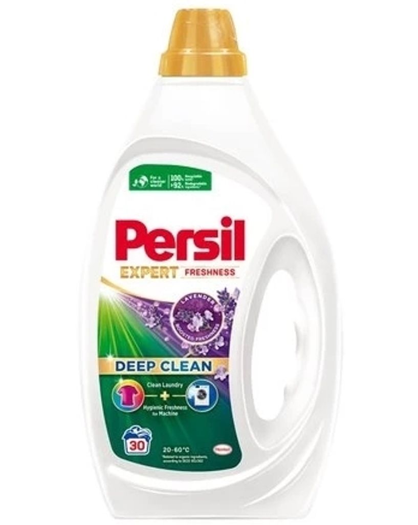 A bottle of Persil liquid laundry detergent with lavender scent.