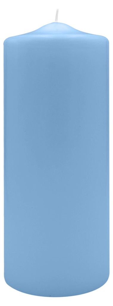 Spitzkopf Stumpen Kerzen Blue Bell Hellblau 25 x Ø 10 cm, 6 Stück