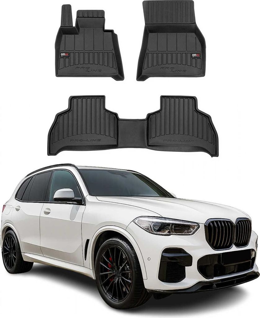 OMAC Gummi Fußmatten für BMW X5 G05 2018-2025 Premium TPE Automatten Schwarz 3x