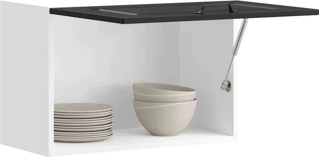 Parete Cucina Kalmar Nera: Mobile Componibile Legno Alta Qualità - 2