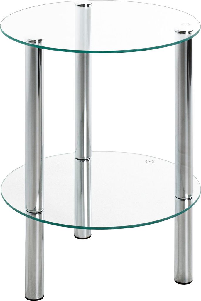 HAKU Beistelltisch chrom - Metall, Sicherheitsglas 5 mm, Produktbild 