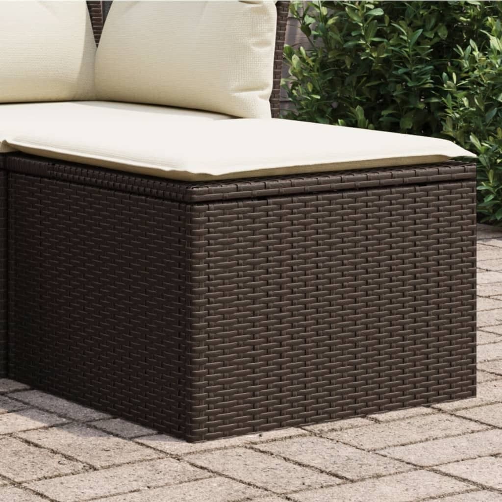 Sgabello Giardino Con Cuscino Grigio 55x55x37 Cm In Polyrattan