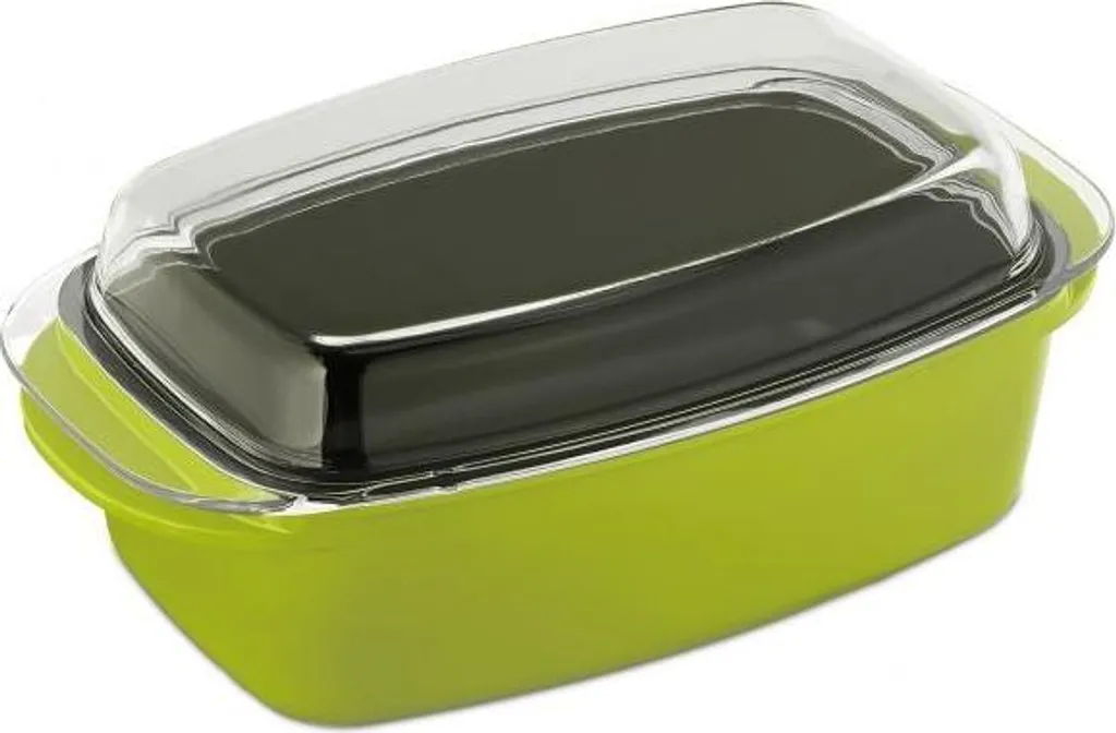 Pirofila Professionale Verde con Coperchio Vetro Borosilicato
