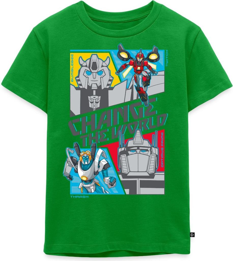 Spreadshirt Transformers Earth Spark Terraner Spruch Kinder Premium T-Shirt, 122/128 (6 Jahre), Grün