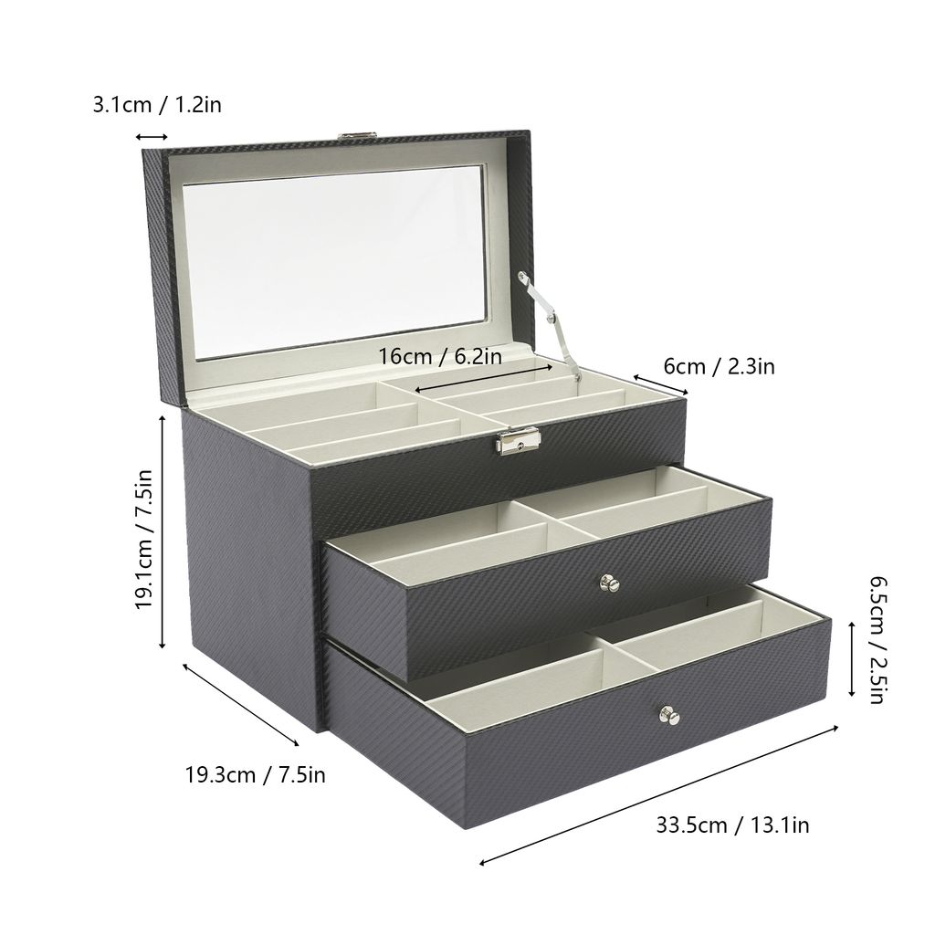 18 slotů / 3 vrstvy Skladovací box na brýle Sluneční brýle Obrázek produktu 5