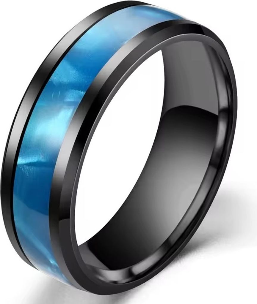 Dayton Ring in Schwarz und Blau – Eleganter Herrenring 59mm KP31856