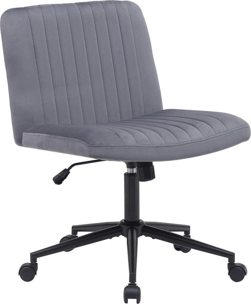 Bürostuhl – Ergonomischer Drehstuhl – Höhenverstellbar & 360 Grad drehbar | Farbe: Dunkelgrau. Material: Weich
