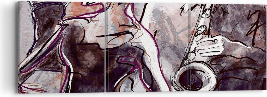 Bild auf Leinwand - Leinwandbild - Jazz Musik Musiker - 90x30cm - Wand Bild - Wanddeko - Wandbilder - Leinwanddruck - Bilder - Kunstdruck - Wanddek...
