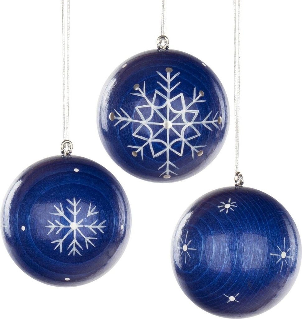 Christbaumschmuck Weihnachtsbaumkugeln blau mit Kristallen Höhe 4cm NEU