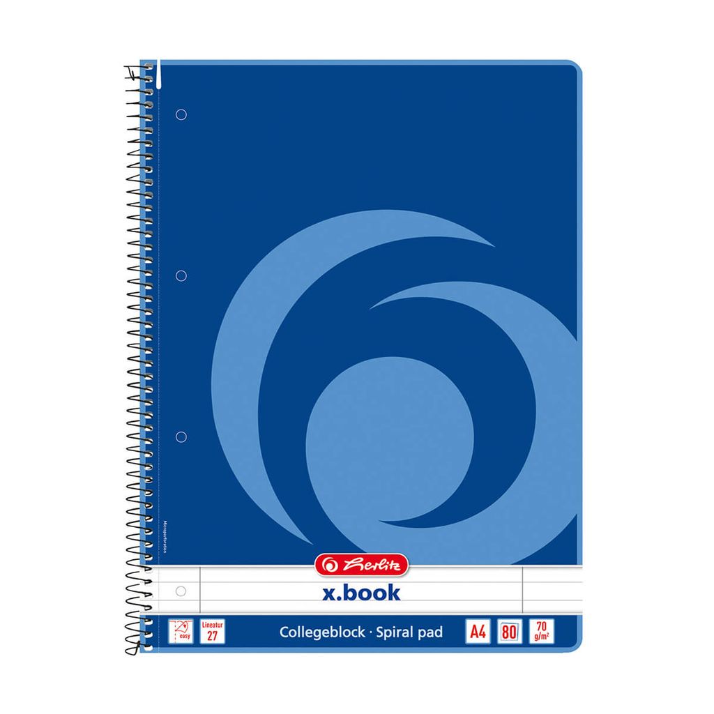 Herlitz Collegeblock x.book DIN A4 80 Blatt liniert Produktbild 