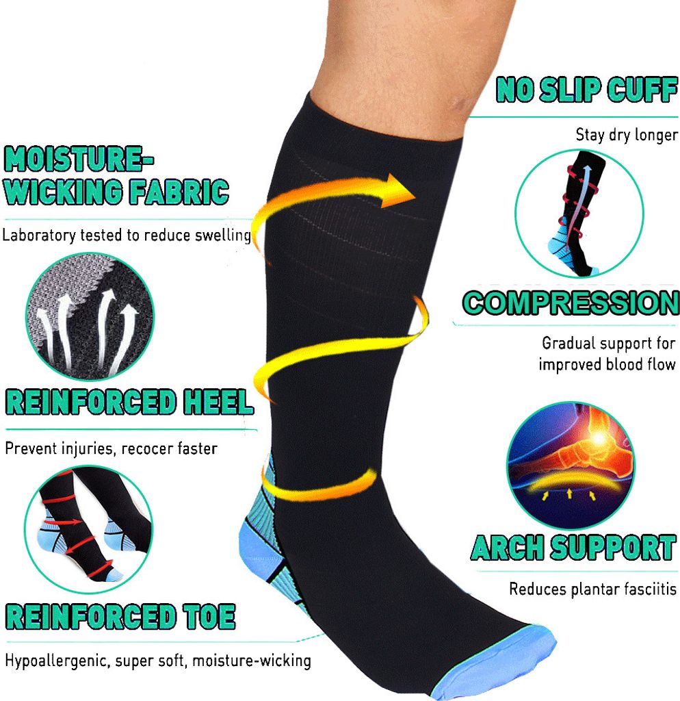 5 Paar Sport Kompressionsstrümpfe Stützstrümpfe Produktbild 3