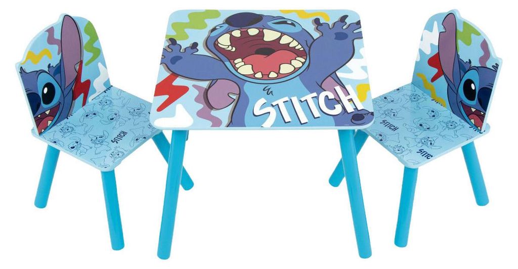 Lobbes Kindertisch und Stühle Set Holz Lilo & Stitch blau Produktbild 