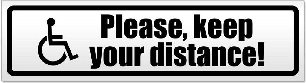 Please Keep Your Distance - Hinweis Aufkleber Sticker für Auto, Kfz, Fahrrad, PKW, LKWSchwarz - 30 x 8 cmPlease Keep Your Distance - Hinweis Aufkl...