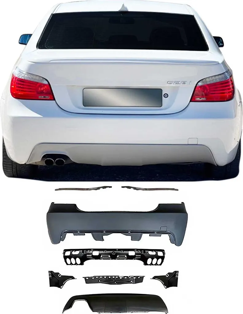 Pare-chocs arrière BMW E60 noir JOM résistant avec accessoires 8pcs