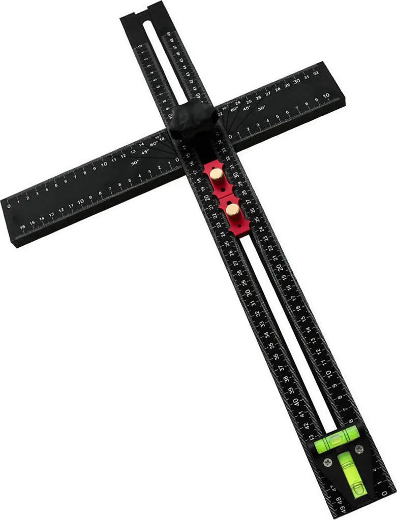 Équerre multi-angles 90°/45° de 54 cm, outil de mesure réglable et précis