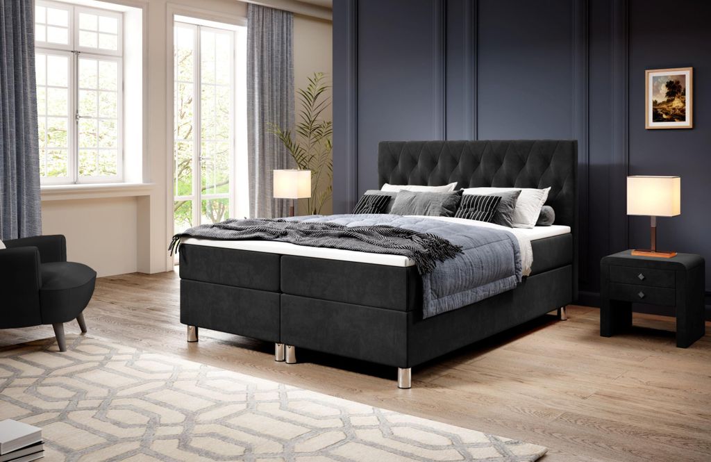 Boxspringbett 180x200 RAQUEL 1 - Anthrazit