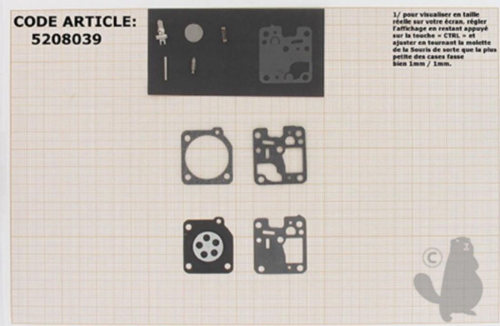 Reparaturset für Membranen und Dichtungen für Vergaser, passend für Echo Modell 231x. Ersetzt Original Zama Rb-81.