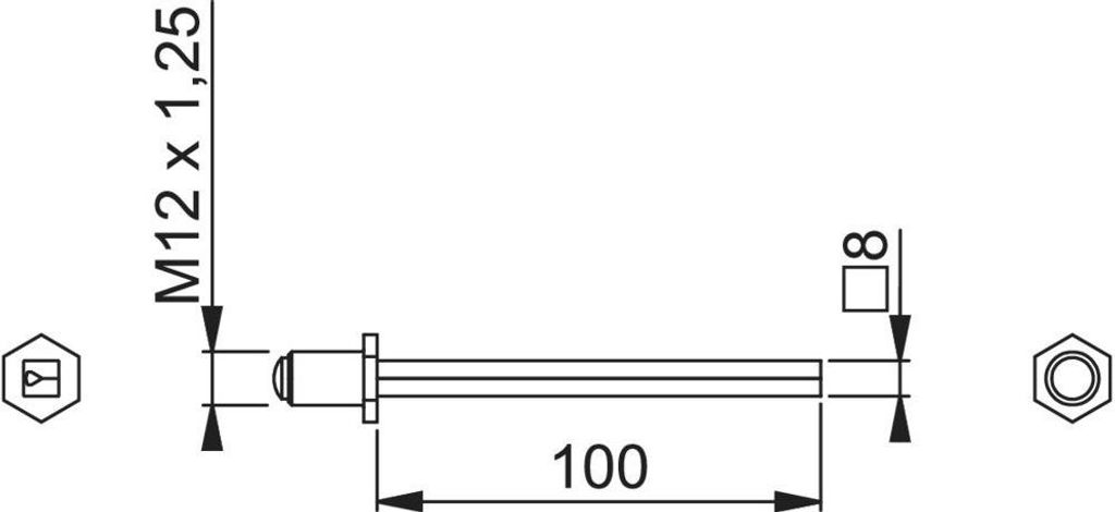 VK FDW perno profilato 4-KT.8x100mm Fe zincato diviso Immagine del prodotto 