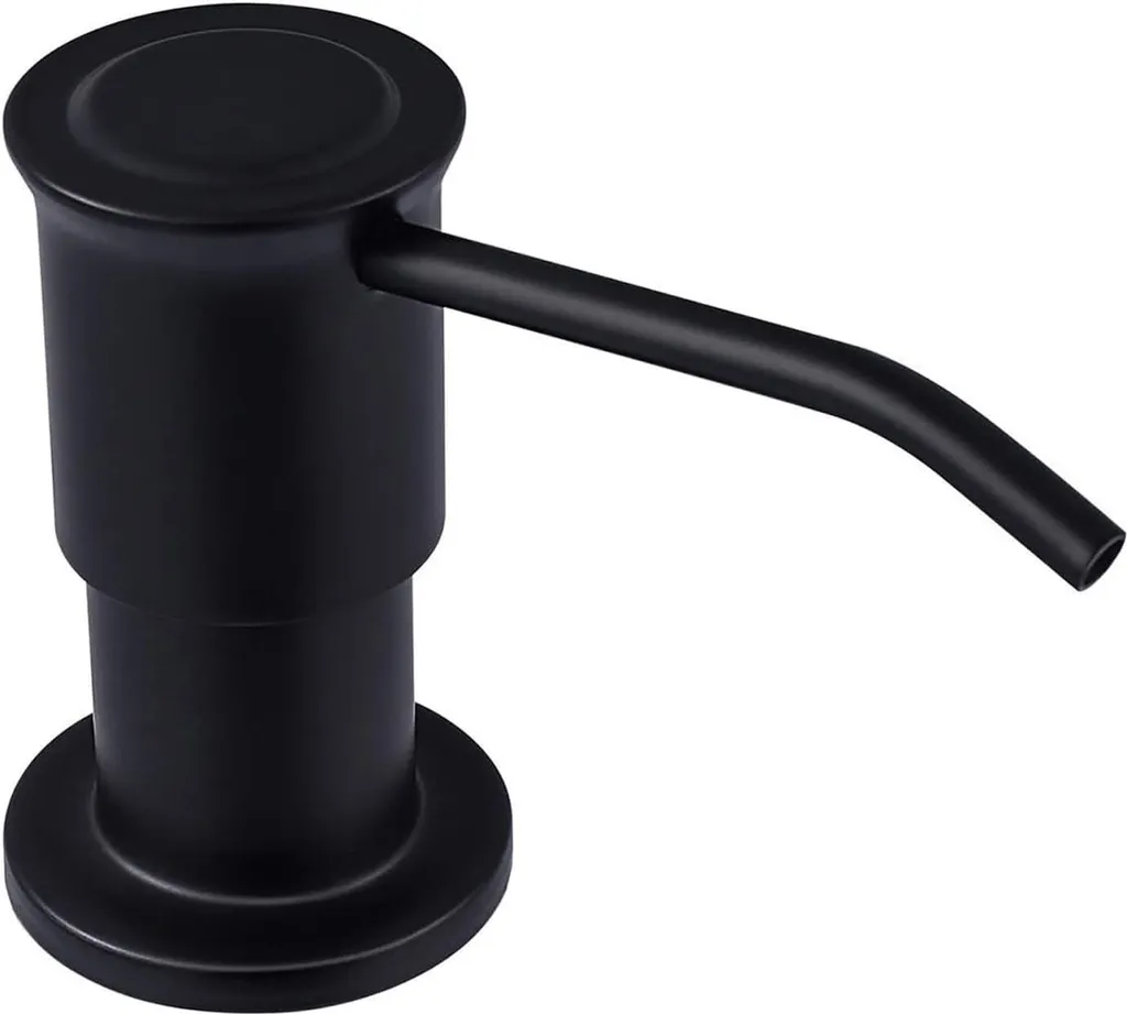 Distributeur Savon Encastrable Anti-Corrosion Noir Inox 304 pour Évier