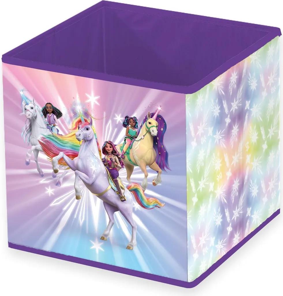Boîte de rangement décorative enfant Unicorn Academy 30x30cm pour jouets