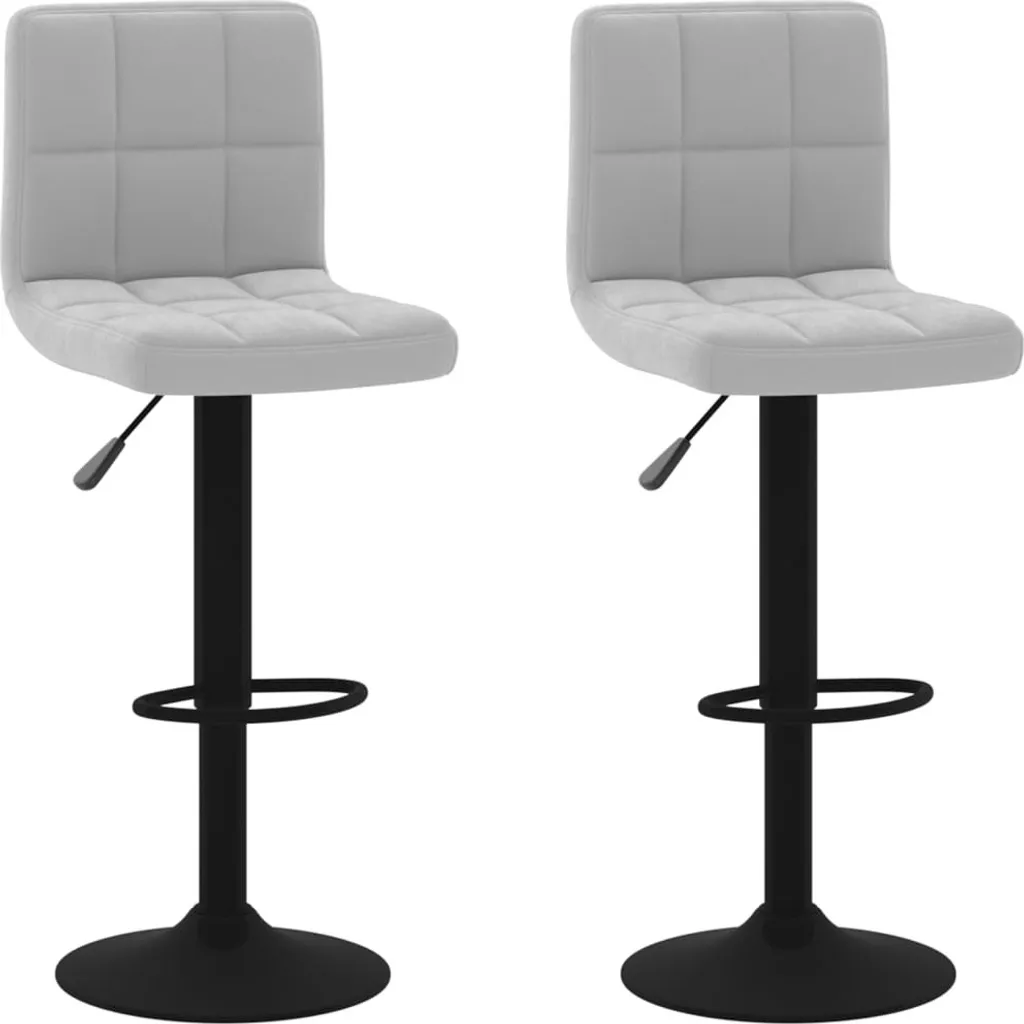 Set 2 Sgabelli Bar Velluto Grigio Chiaro - Qualità Professionale